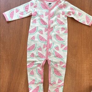 Watermelon Print Kids Footie Pajamas